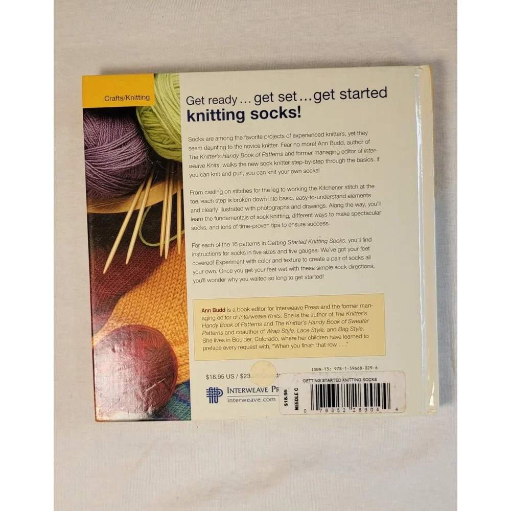 Getting Started Knitting Socks Ann Budd Hardcover Interweave Press 16 Patterns